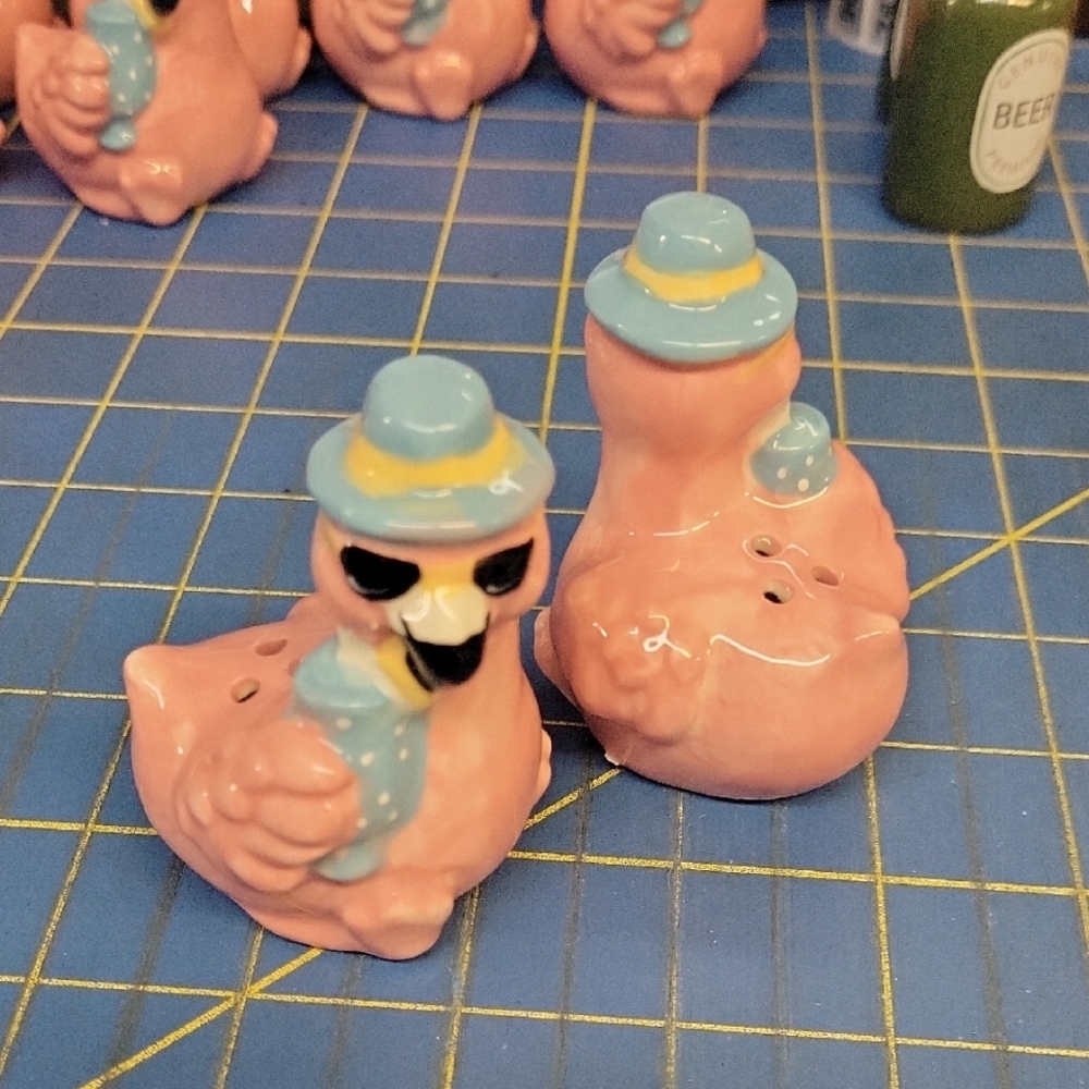 Pink Flamingo Bird Salt & Pepper 1.5" X 2.5" Shakers New